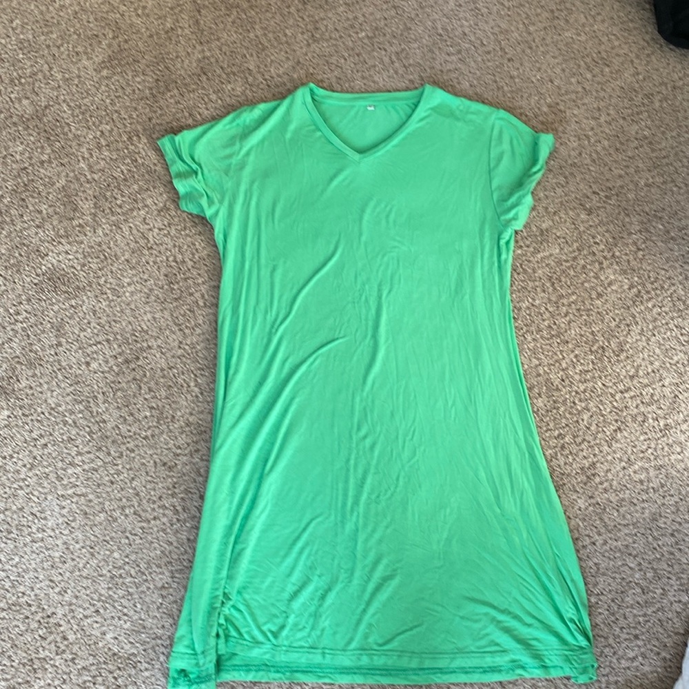 Green cotton dress